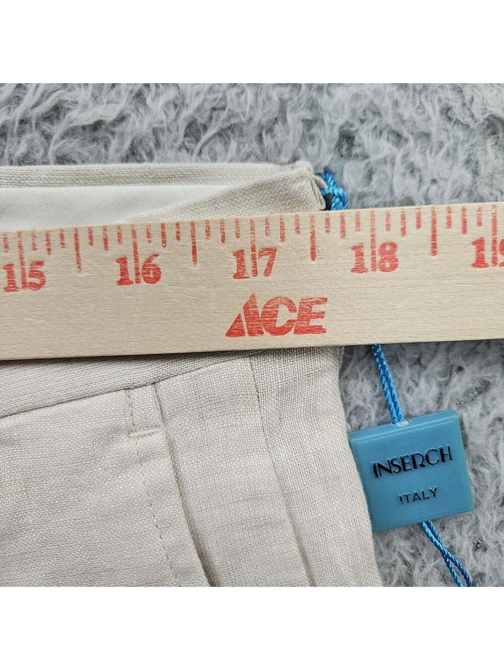 INSERCH Linen Pants 34x33 Pleated New W Tags Beige 100% Linen